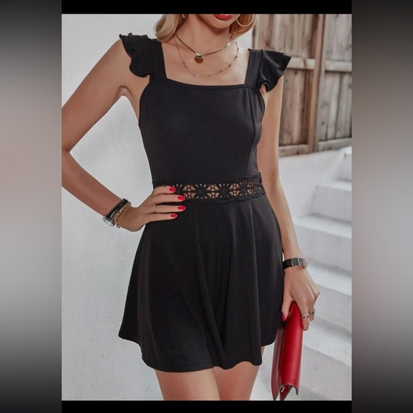 NWOT Black Lace & Ruffle Romper Size Small - Picture 11 of 12